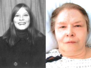 Picture of young and old side by side of Trudy Darlene Patricia Gillis