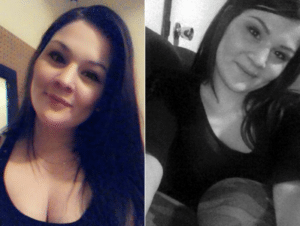 Side by side pictures of Sabrina Walton